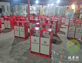 紅色中河頭景區(qū)金屬垃圾桶定制案例